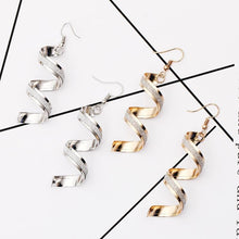 Load image into Gallery viewer, Spiral Curved Geometric Earrings