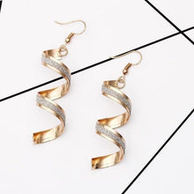 Load image into Gallery viewer, Spiral Curved Geometric Earrings