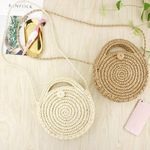 Load image into Gallery viewer, FGGS Round Paper rope Beach Bag