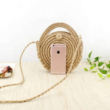 Load image into Gallery viewer, FGGS Round Paper rope Beach Bag