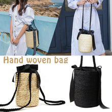 Load image into Gallery viewer, Bucket-shaped Cute Straw Bag