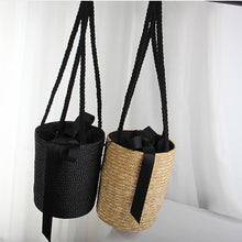 Load image into Gallery viewer, Bucket-shaped Cute Straw Bag