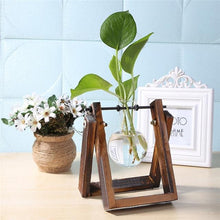 Load image into Gallery viewer, Glass and Wood Vase Planter Pots